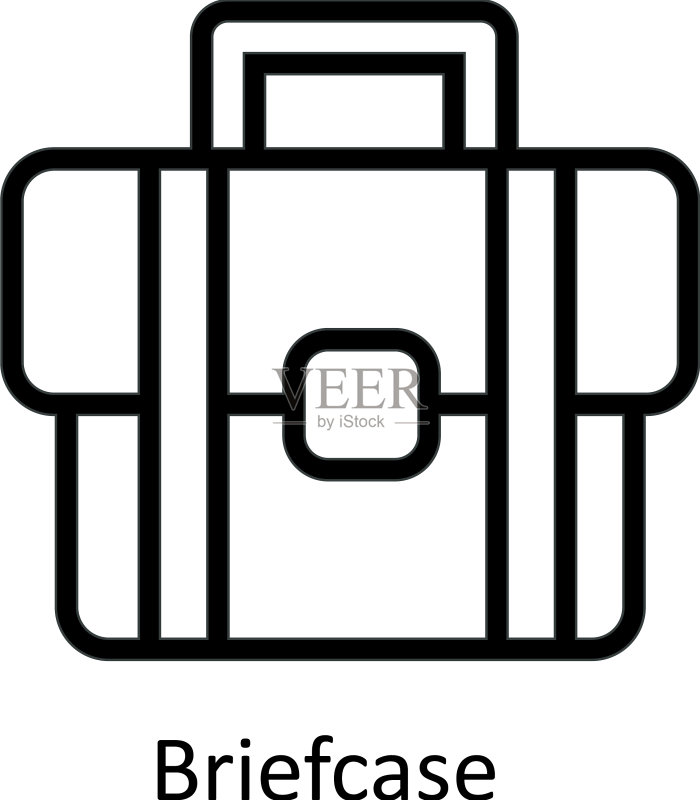 公文包轮廓图标简约库存插图图标素材