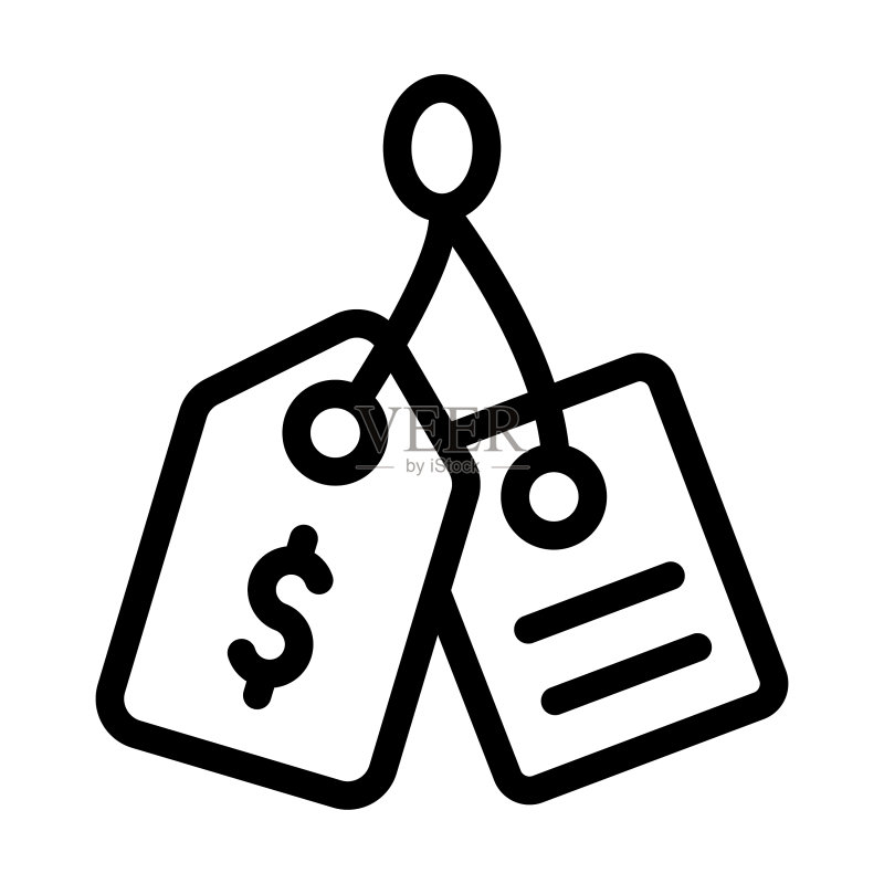 个人用途的粗线条价格标签图标图标素材