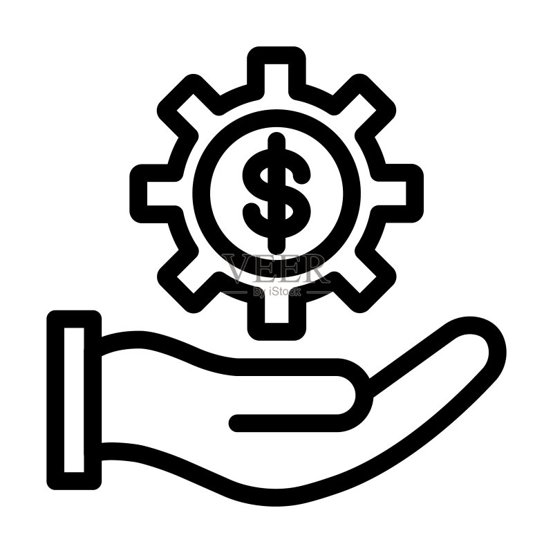 个人现金管理粗线条图标图标素材
