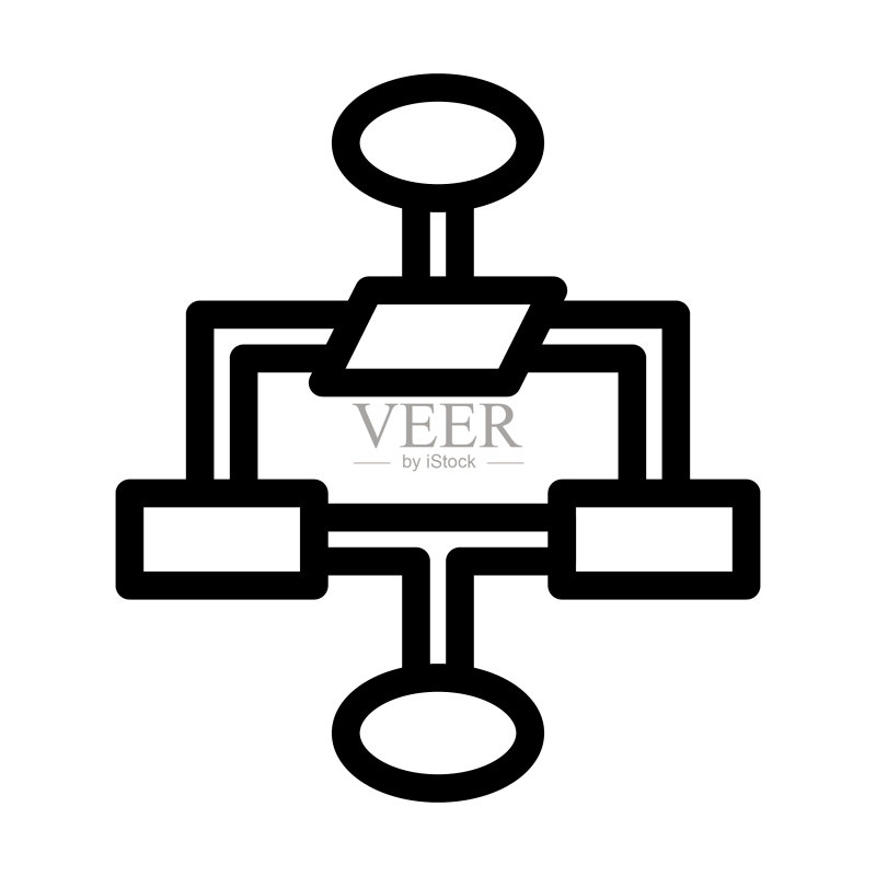 流程图粗线条图标图标素材