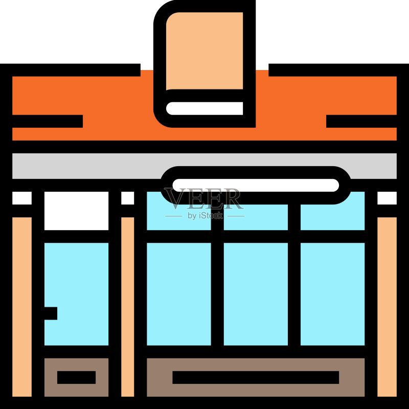 彩色书店图标图标素材