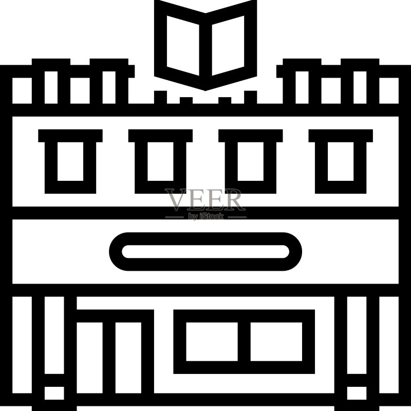 读书俱乐部商店线性图标图标素材