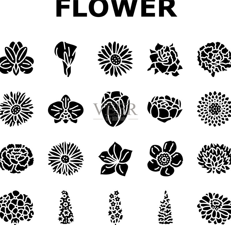 春季花卉图标合集图标素材