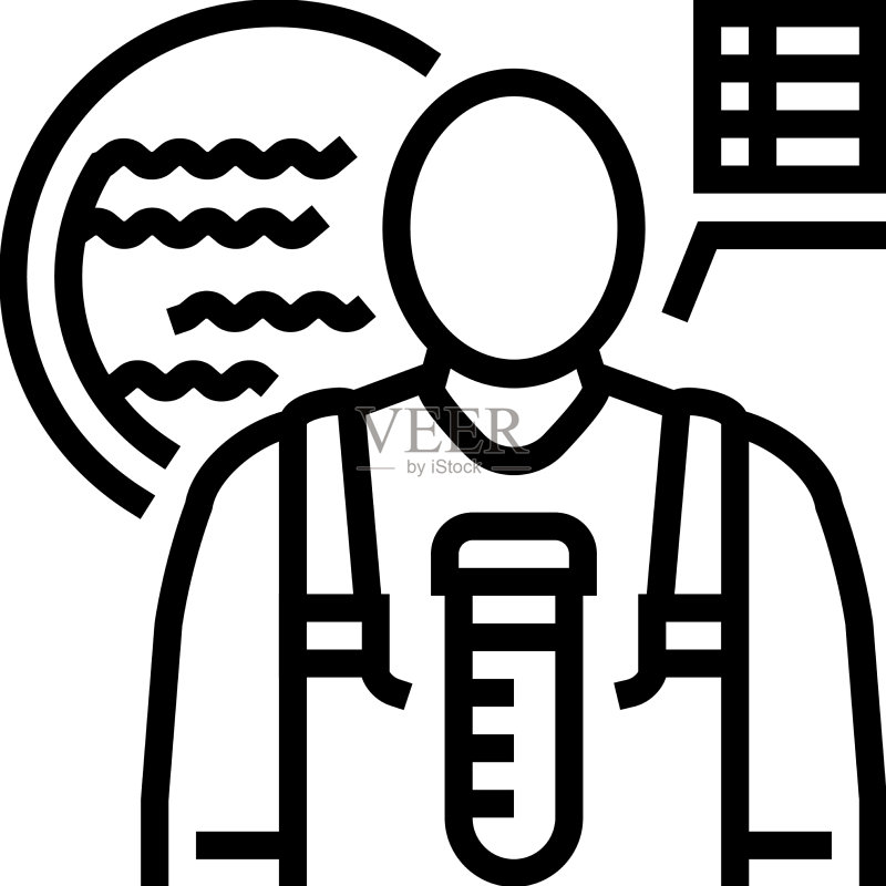 水文工作者线条图标图标素材