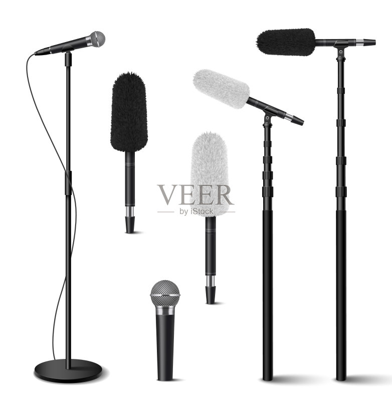 逼真的麦克风装置图标素材