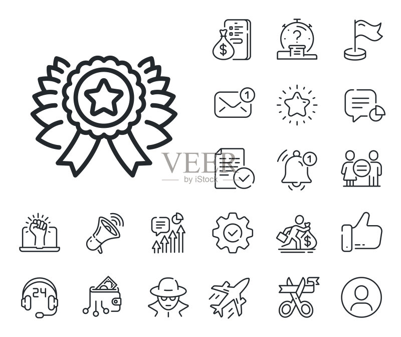 获奖彩带线条图标图标素材