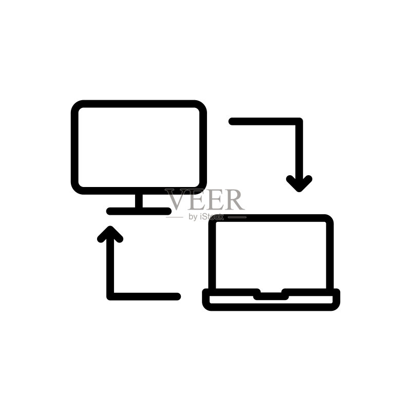 用于Web、移动应用和UI设计的同步轮廓矢量图标图标素材