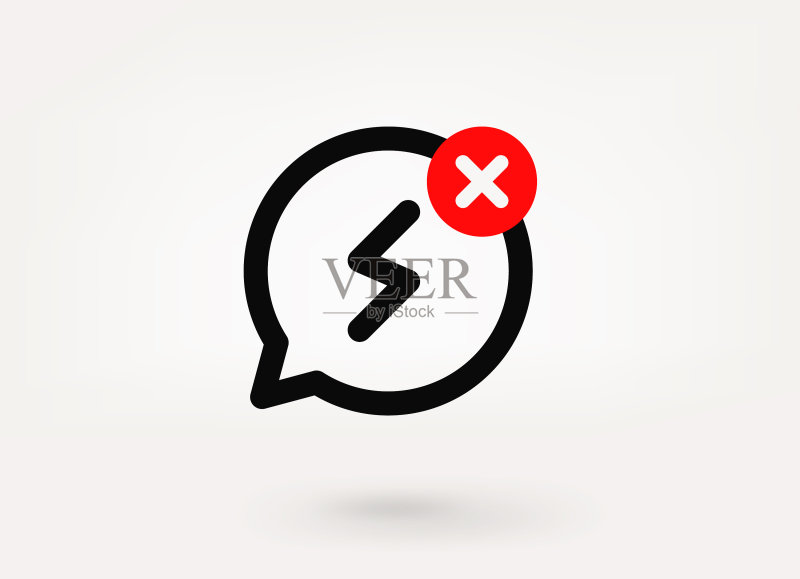 带有禁止标记的语音云象形图3D图标图标素材