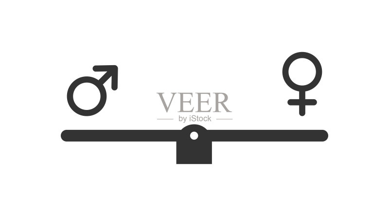 男女图标跷跷板矢量图图标素材