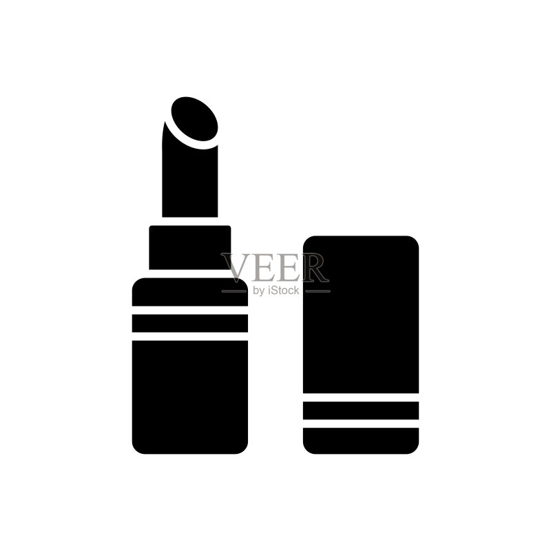 白色背景中的口红图标矢量设计模板图标素材