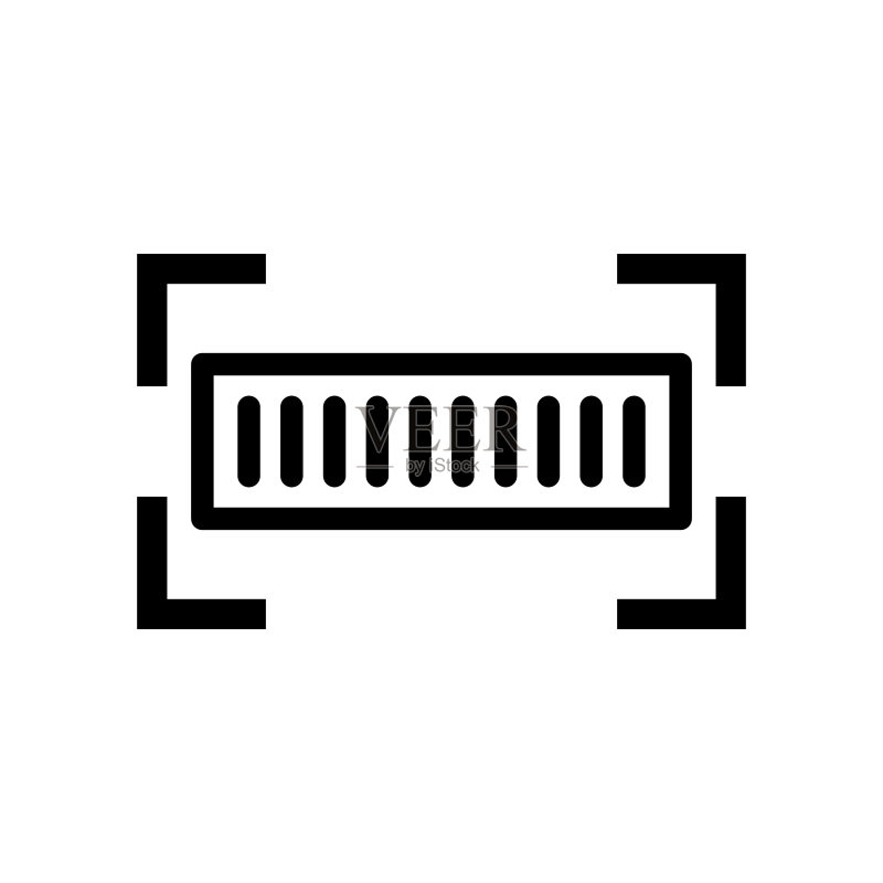 条形码扫描图标矢量图图标素材