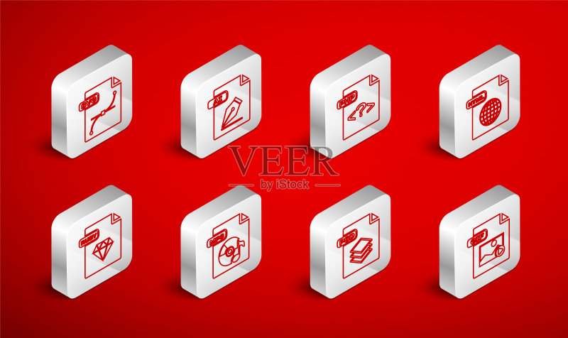 GIF文件文档、AI、PHP、HTML、PSD、SVG、MP3和RUBY图标矢量图图标素材