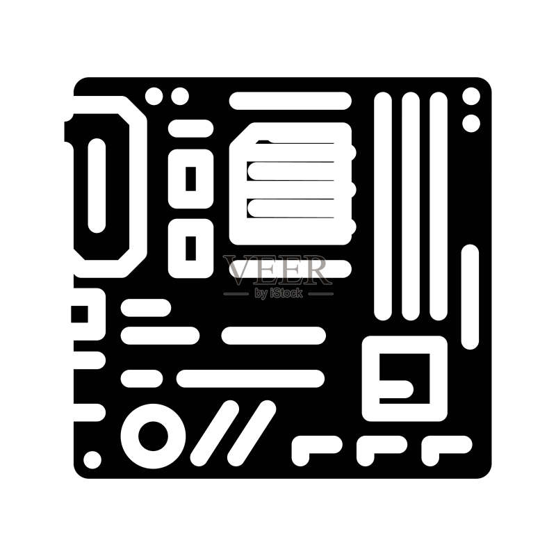 游戏电脑主板 Glyph 图标矢量图图标素材
