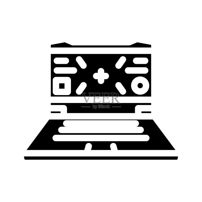 游戏本 Glyph风格图标矢量素材图标素材