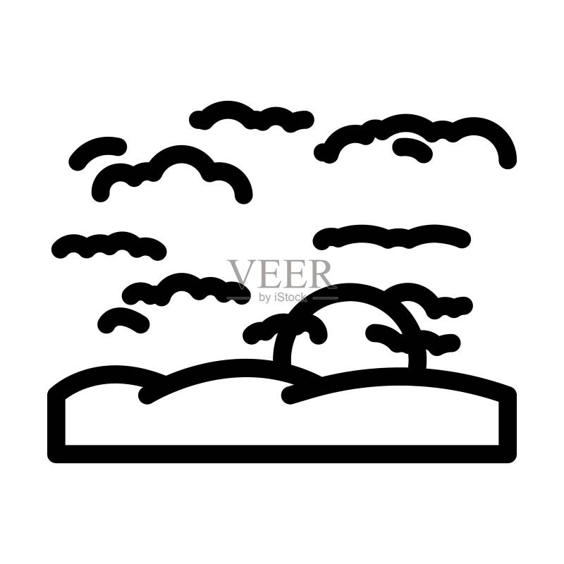 日落夏季阳光线条图标矢量素材图标素材