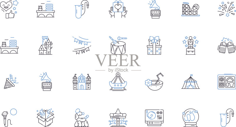 狂欢庆典线性图标图标素材