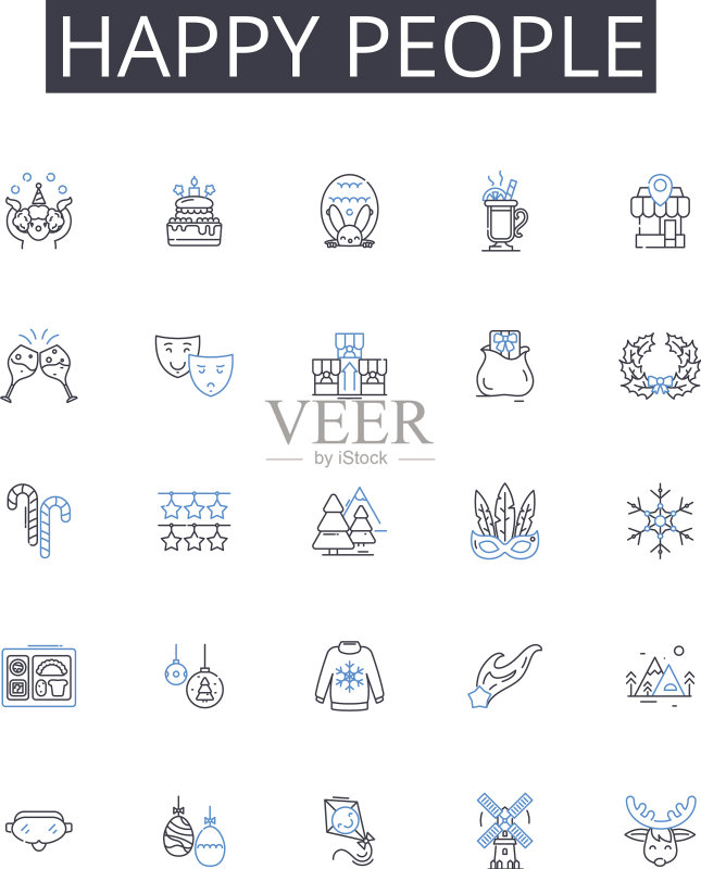 人们的线条图标集合图标素材