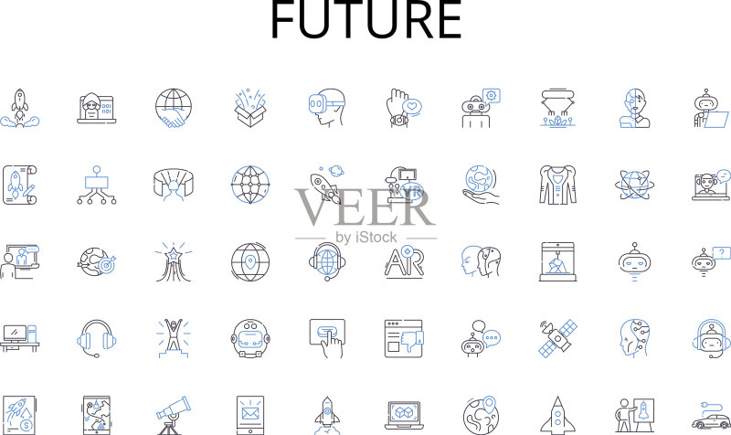 未来E-learning线性图标合集图标素材
