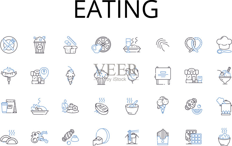 饮食系列线性图标:饮用与宴请图标素材