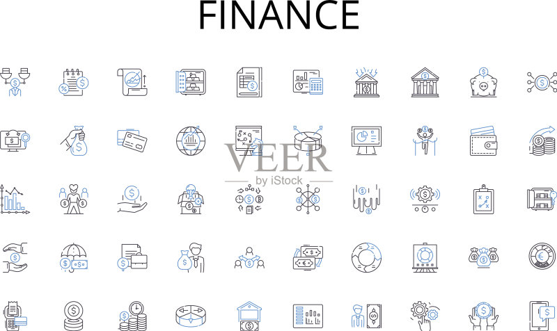 金融线条图标集合学习成长图标素材