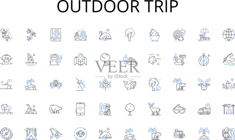 户外旅行线性图标合集图标素材