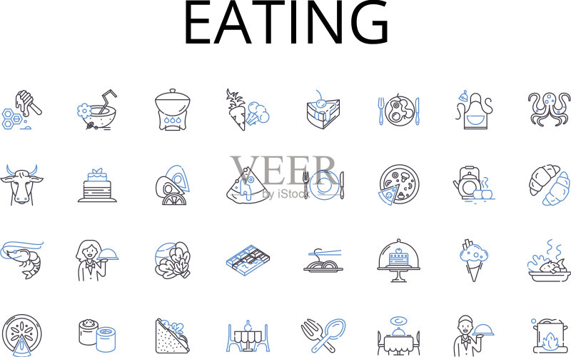 饮食系列线性图标:饮用与宴请图标素材