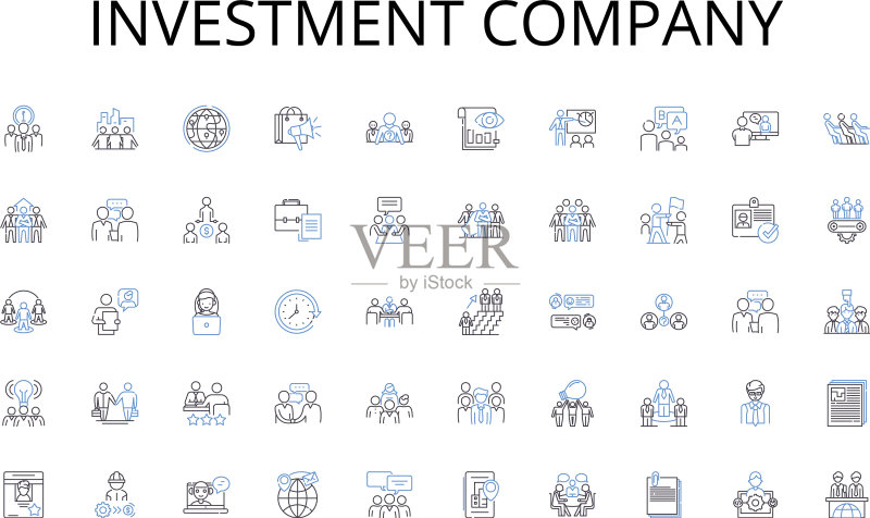 投资公司线性图标合集图标素材