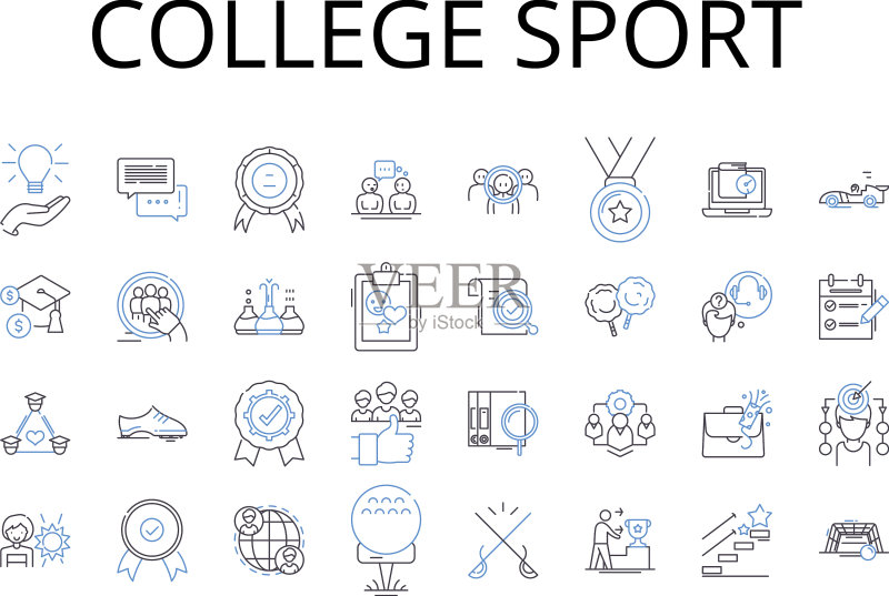 大学运动项目线性图标合集图标素材