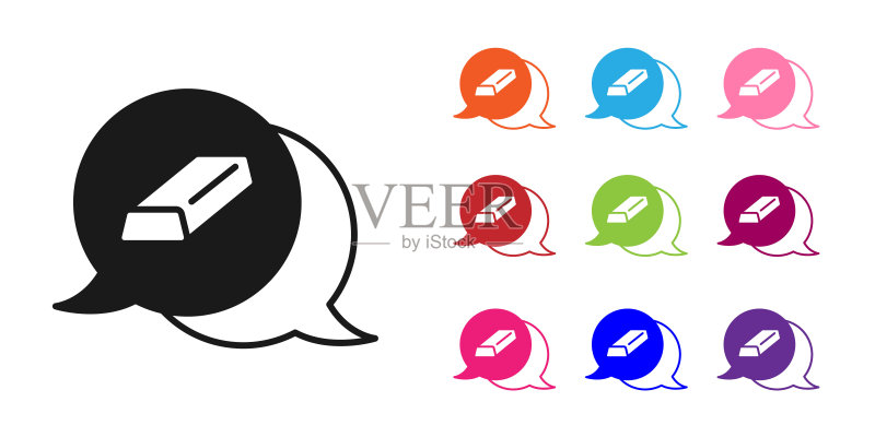 白色背景上的黑色金条图标:银行业务概念矢量图图标素材