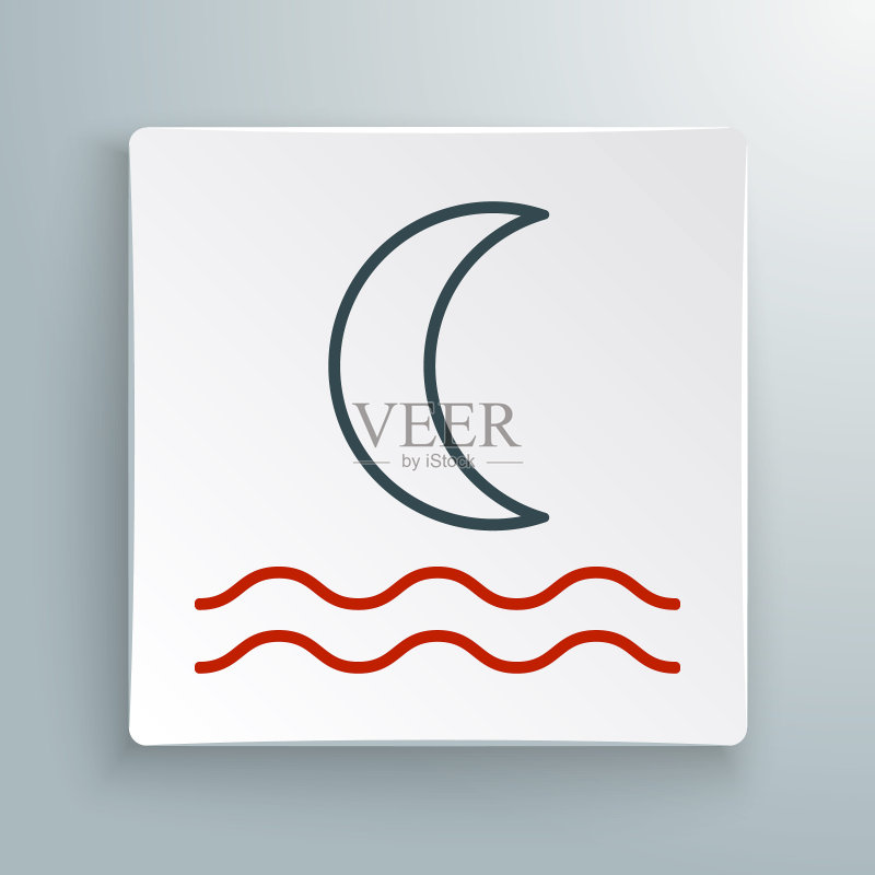 白色背景上的夜雾或烟雾图标,彩色轮廓概念矢量图图标素材