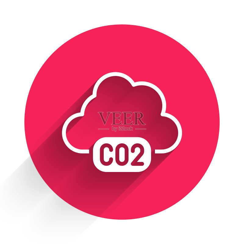 白色CO2排放图标,污染环保概念图标素材