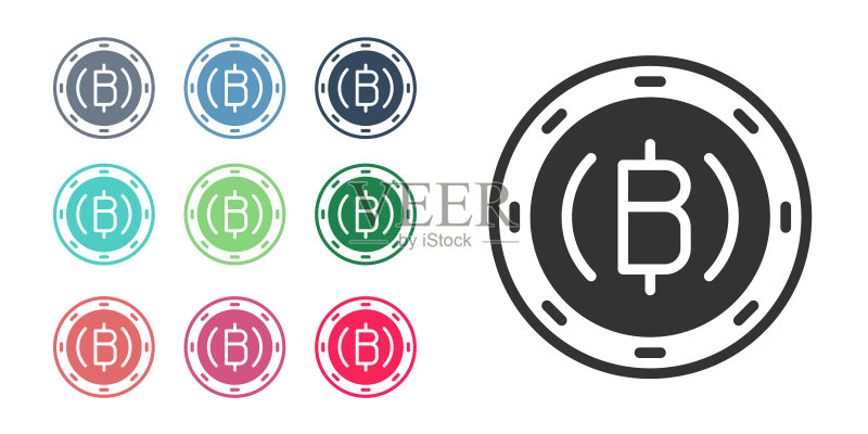 黑色比特币加密货币硬币图标图标素材
