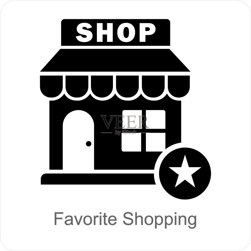热门购物商店图标概念图标素材