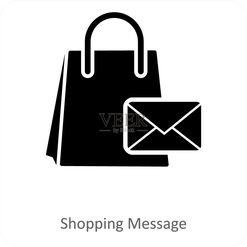 购物信息和消息图标概念图标素材