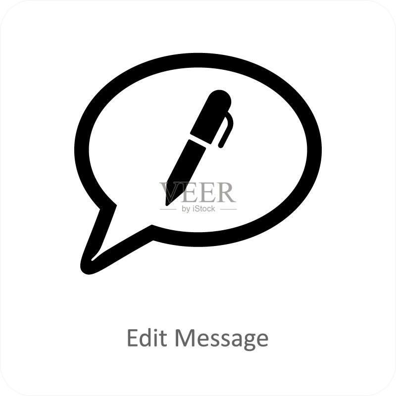 编辑消息和消息图标概念图标素材