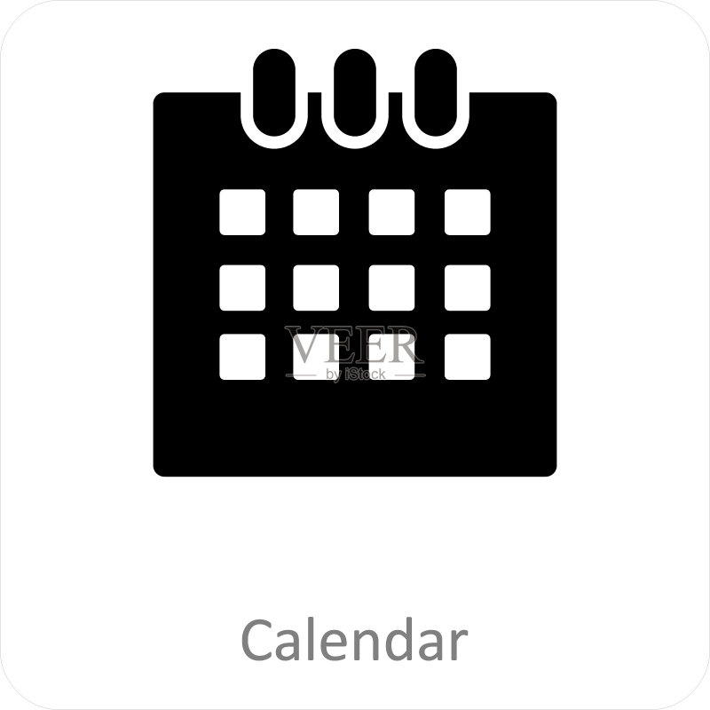 日历和日程图标概念图标素材