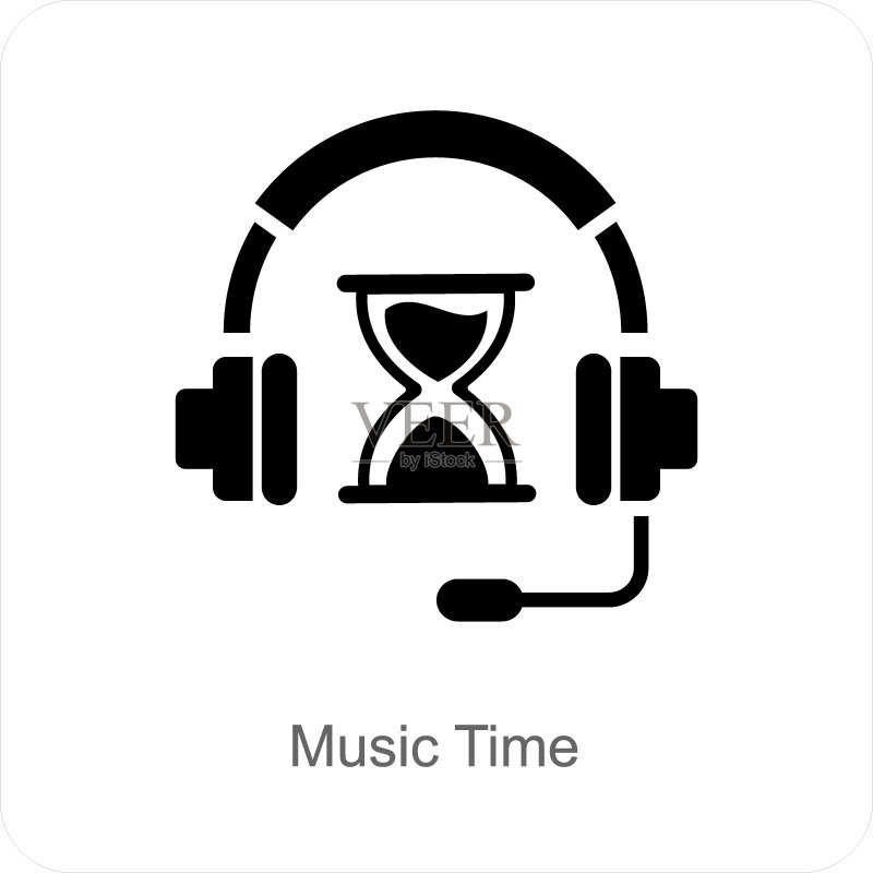 音乐时间和音乐图标概念图标素材