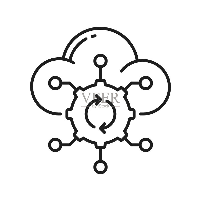 RPA云存储机器人流程自动化图标图标素材