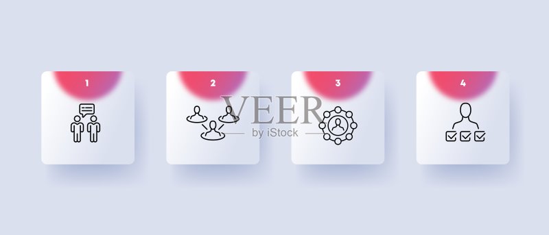 联系人列表图标。存储的个人或专业联系人集合的可视化表示。手机。玻璃拟物风格。用于商业和广告的矢量线条图标图标素材