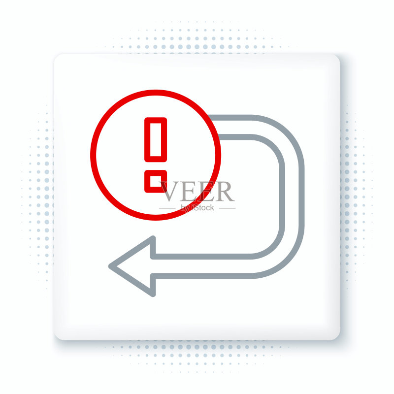 白色背景上的线性箭头图标。方向箭头符号。导航指针符号。彩色轮廓概念。矢量图图标素材