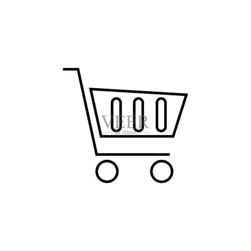购物车线条图标,logo矢量图图标素材