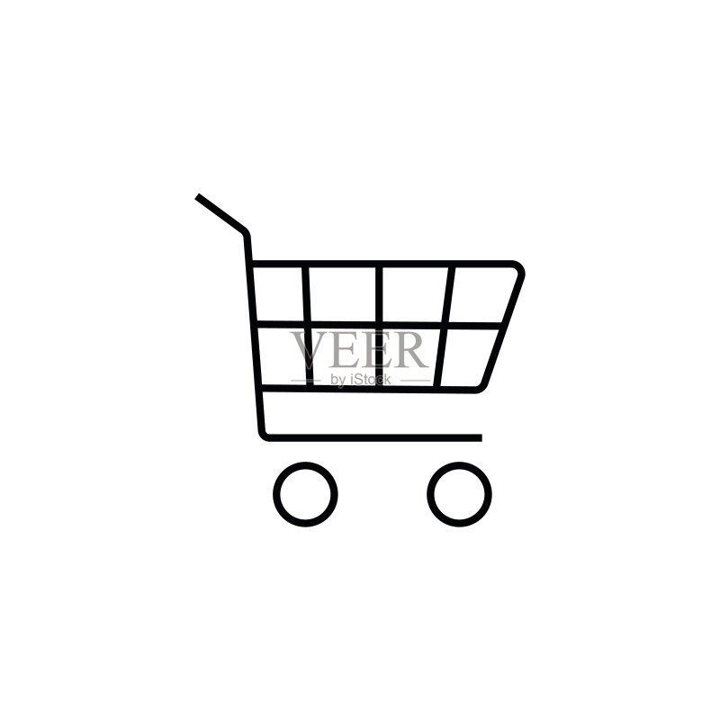 购物车线条图标,logo矢量图图标素材
