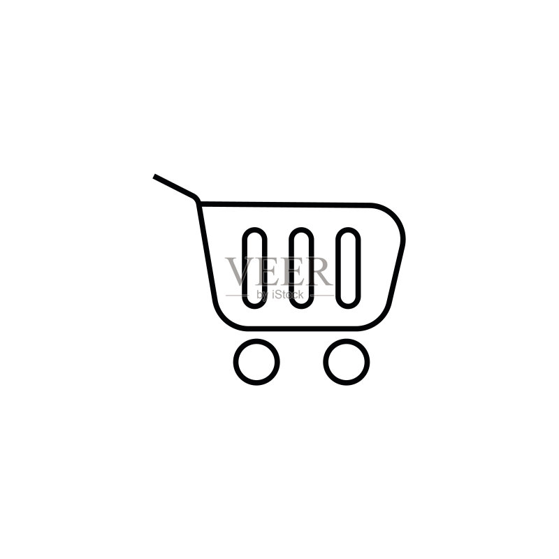 购物车线条图标,logo矢量图图标素材