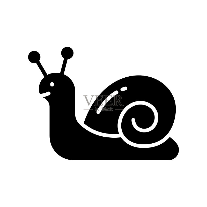 现代风格的精美蜗牛图标图标素材
