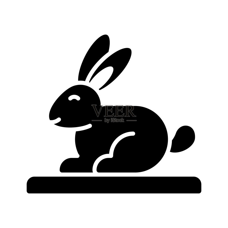 设计精良的兔子图标宠物概念时尚图标图标素材