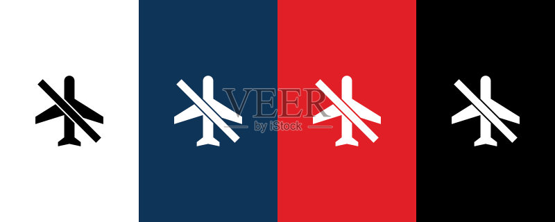 禁止飞机图标,适用于网页和移动设备图标素材