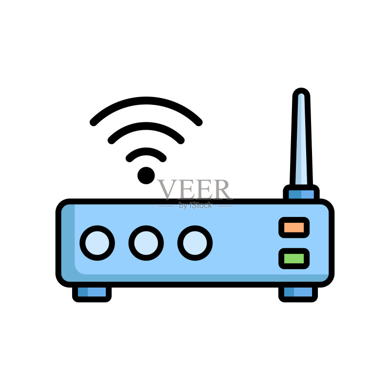 Wi-Fi路由器图标矢量设计模板(简约现代)图标素材