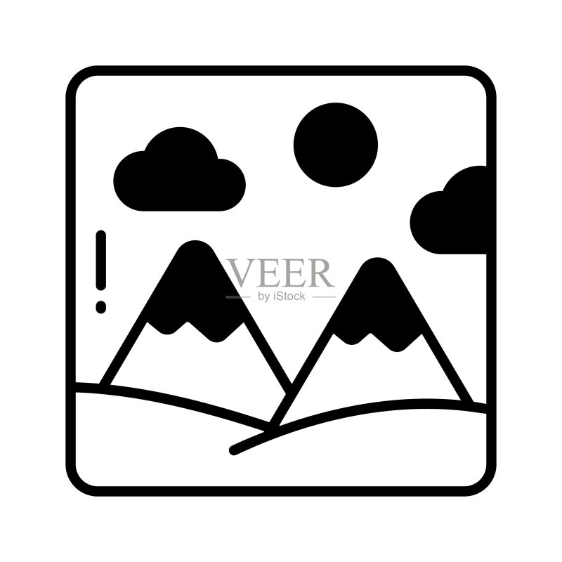 现代风格的山顶车站图标图标素材