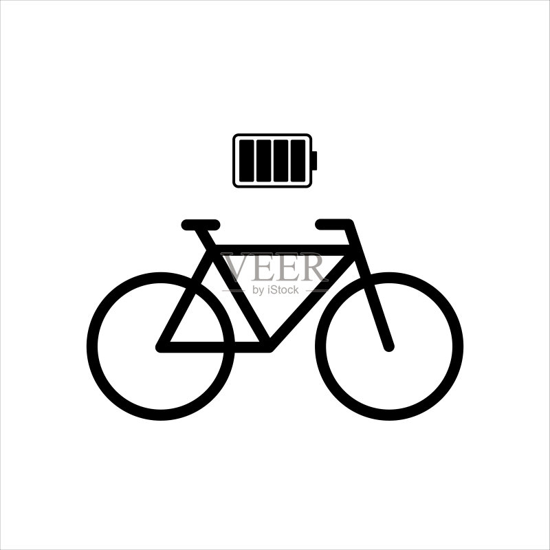 电动自行车图标线条样式图标素材