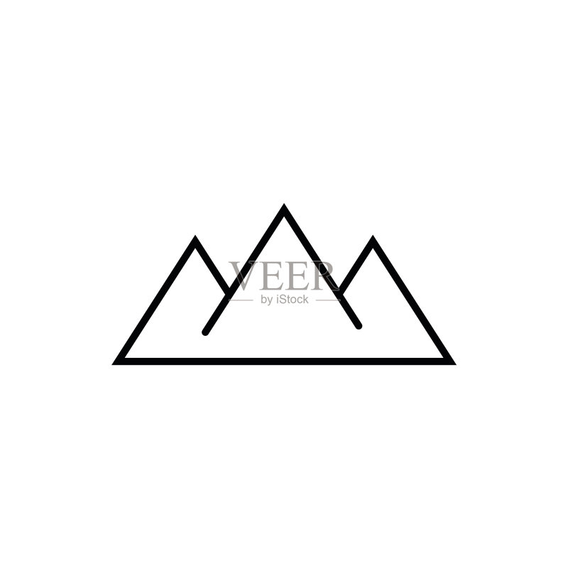 山脉线条图标,logo矢量图标素材